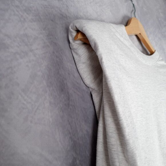 Aritzia Babaton Shoulder Pad Tank Top Womens Small Heathered Gray Sleeveless Tee - Picture 5 of 16